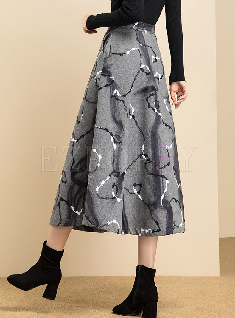 Skirts | Skirts | High Waisted Print Hairy A Line Skirt