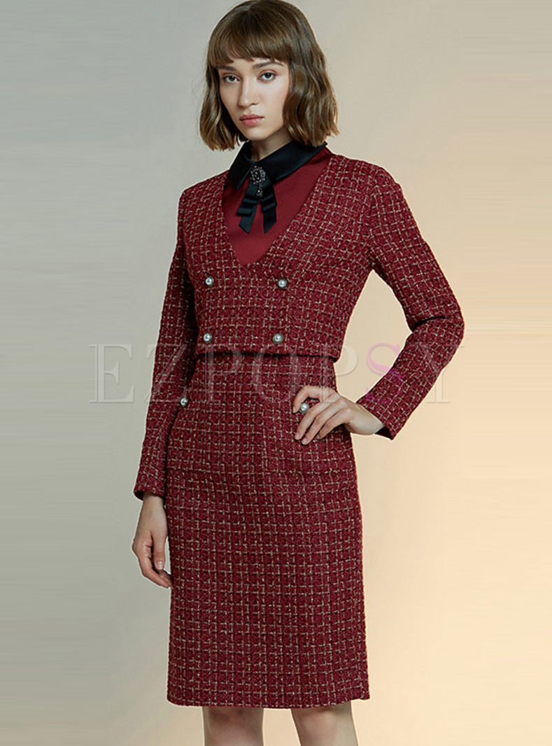 long sleeve suit dress