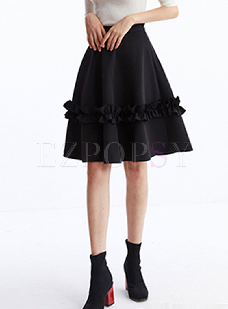 Skirts | Skirts | High Waisted Falbala A Line Skirt