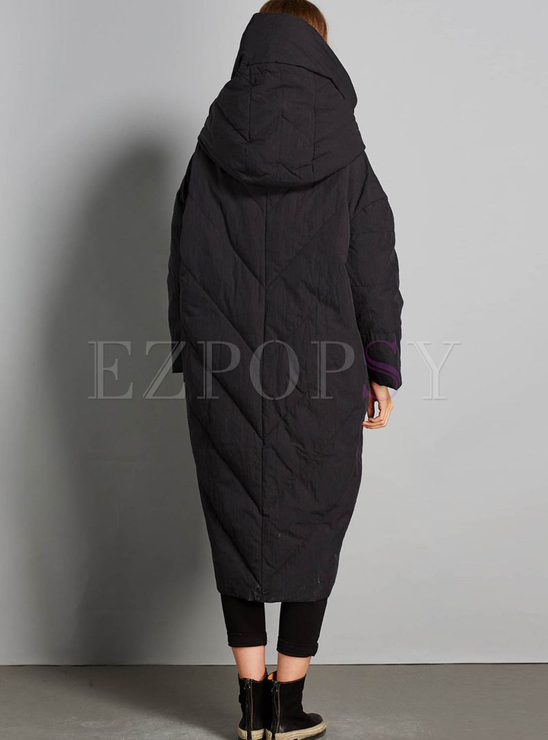 plus size long coat with hood