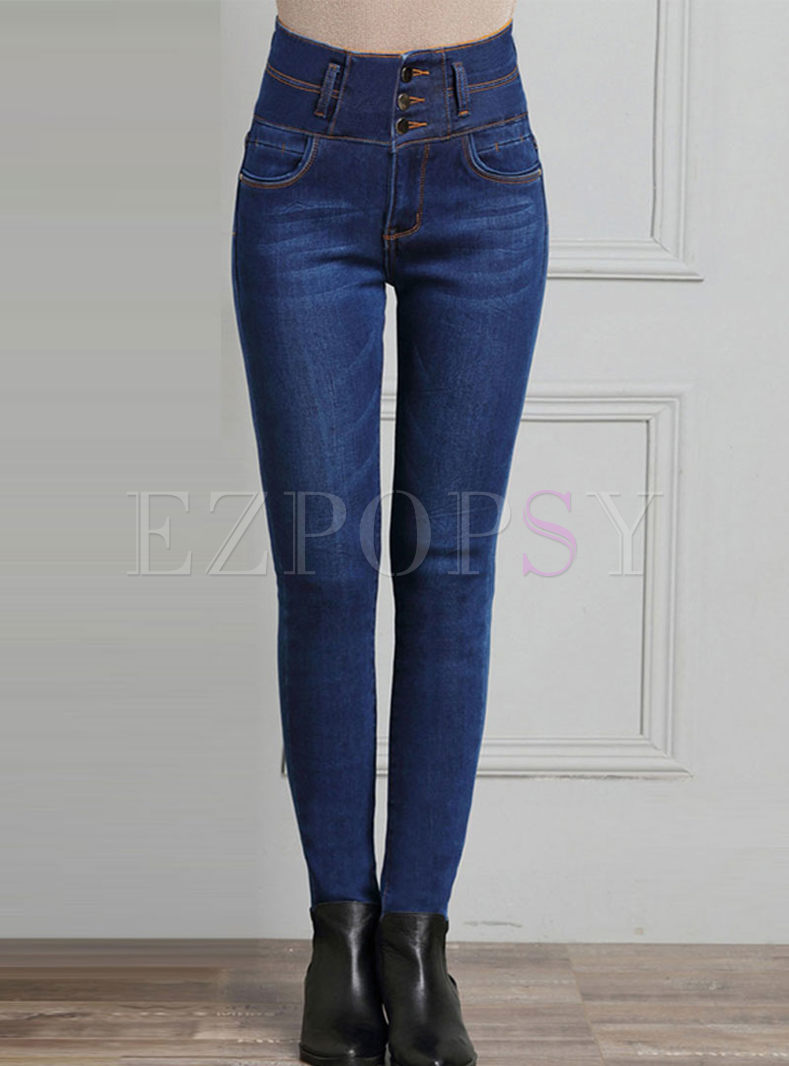 Plus Size High Waisted Skinny Jeans