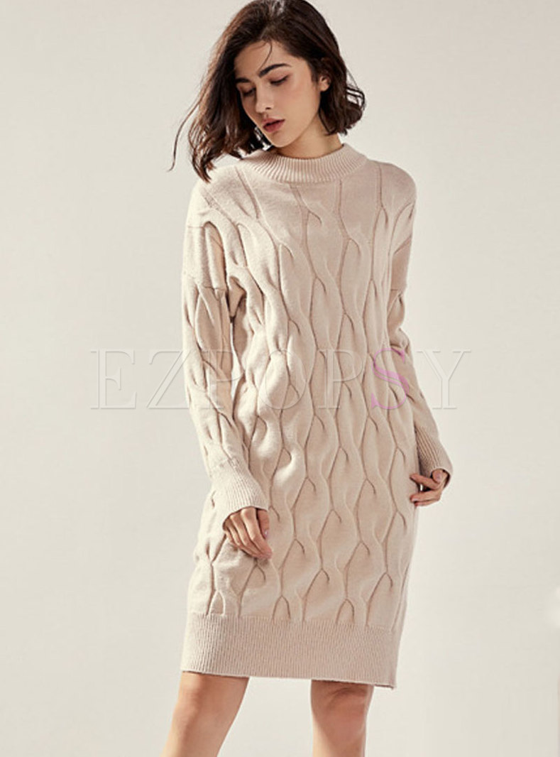 knitted long sweater dress