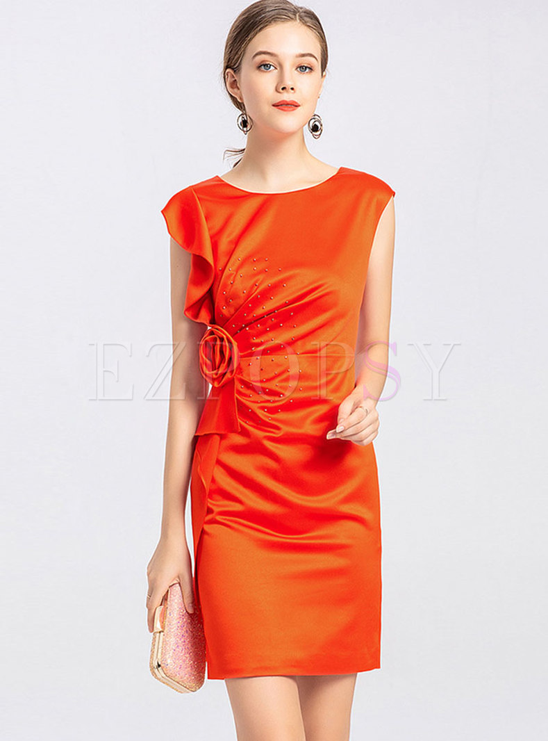 Solid Color Sleeveless Bodycon Mini Dress