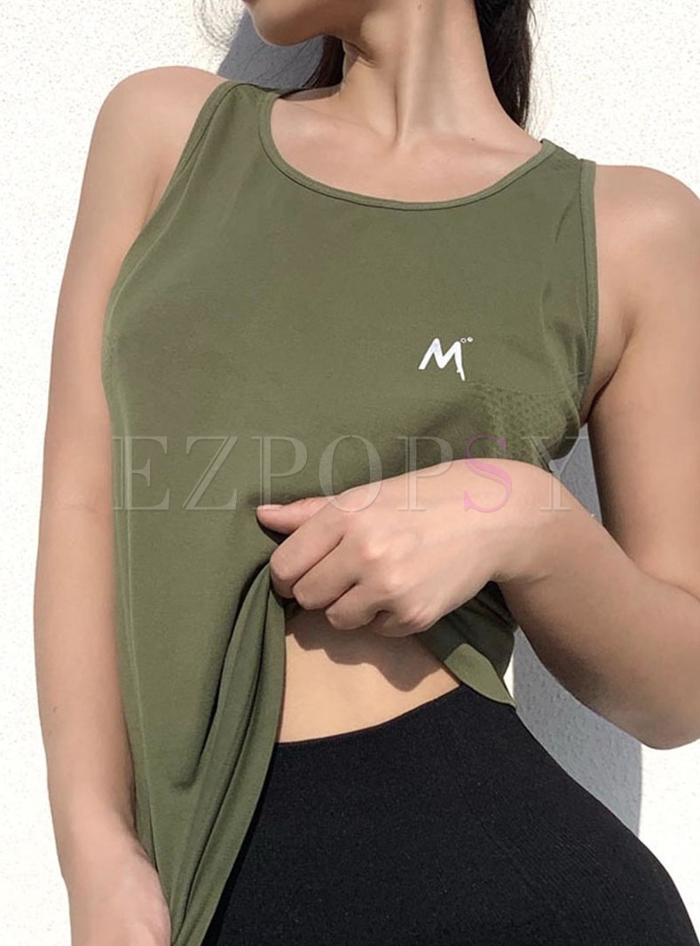 Sleeveless Pullover Loose Sports Top