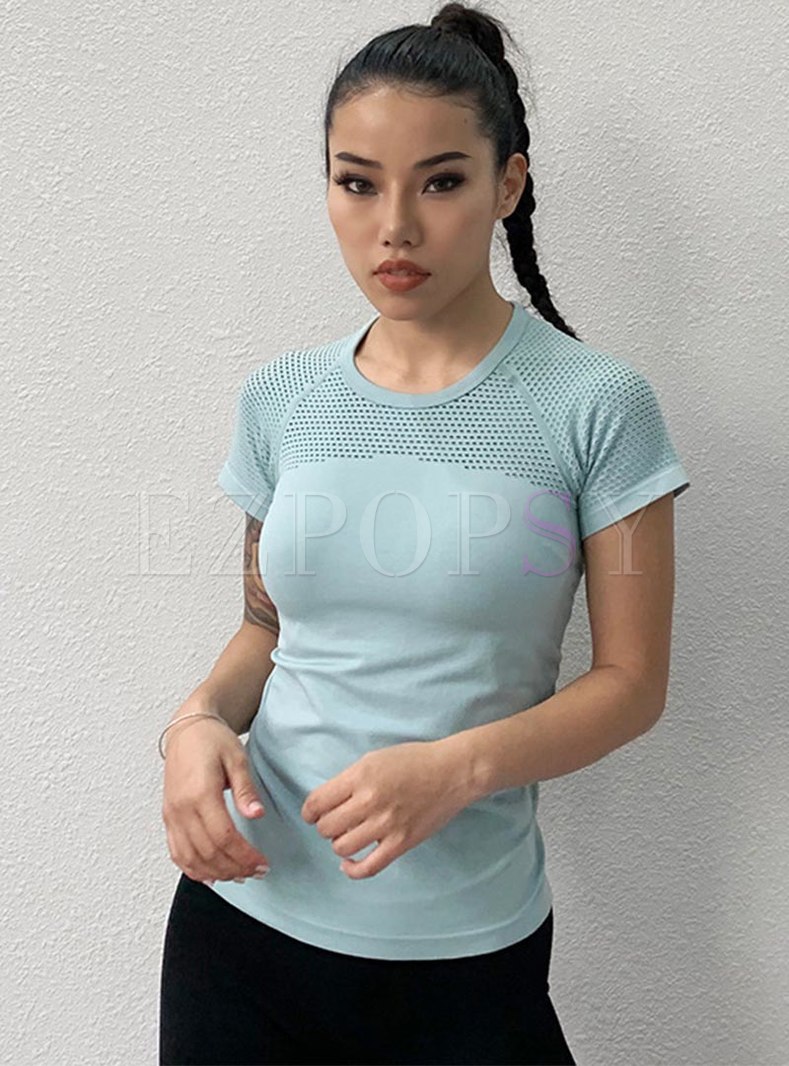 Pullover Openwork Breathable Sports T-shirt