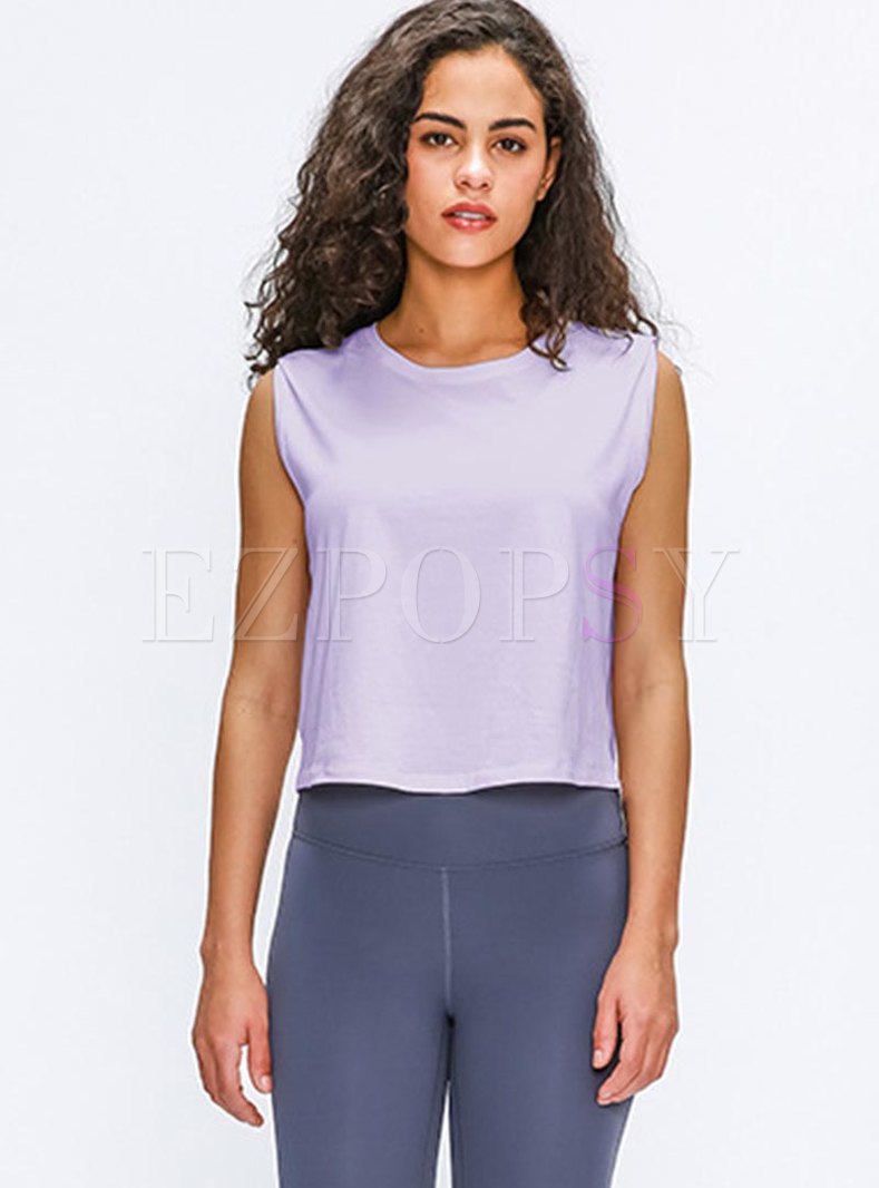 Sleeveless Pullover Elastic Breathable Yoga Tops