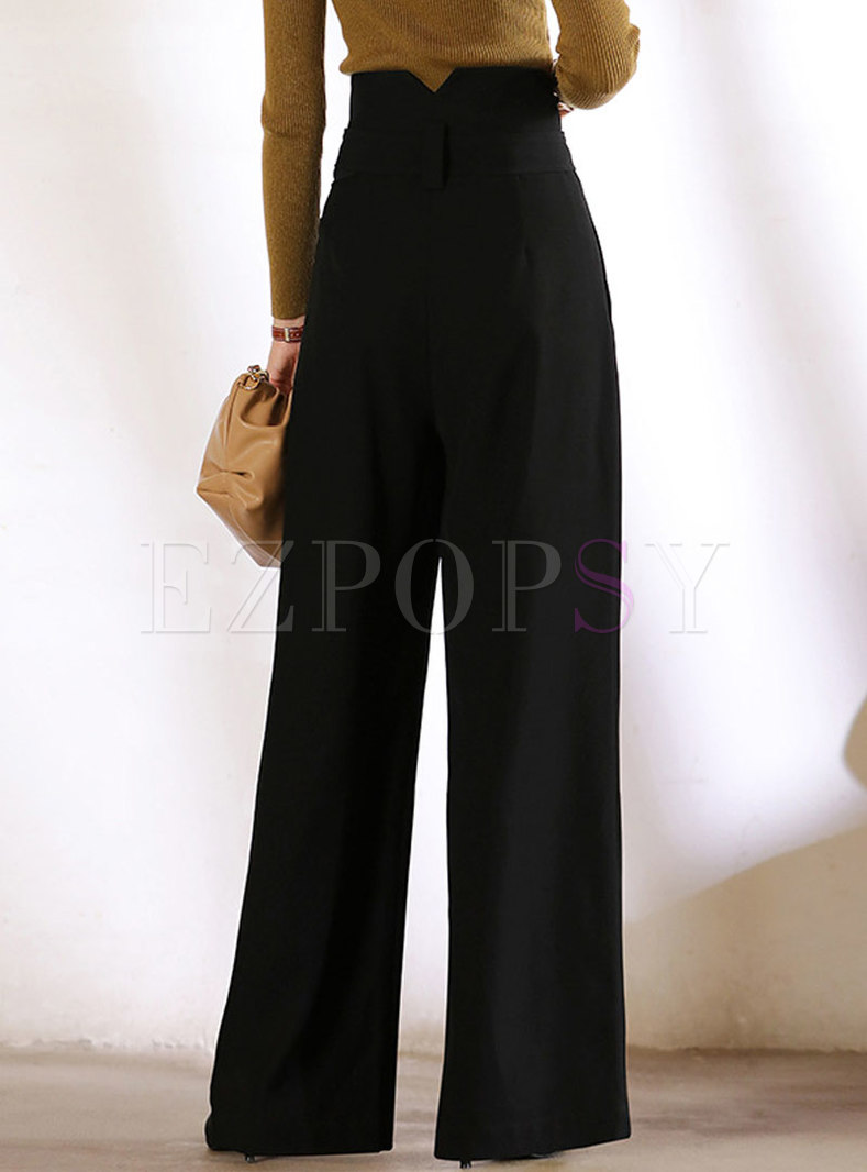 Pants | Pants | Black High Waisted Palazzo Pants With Belt