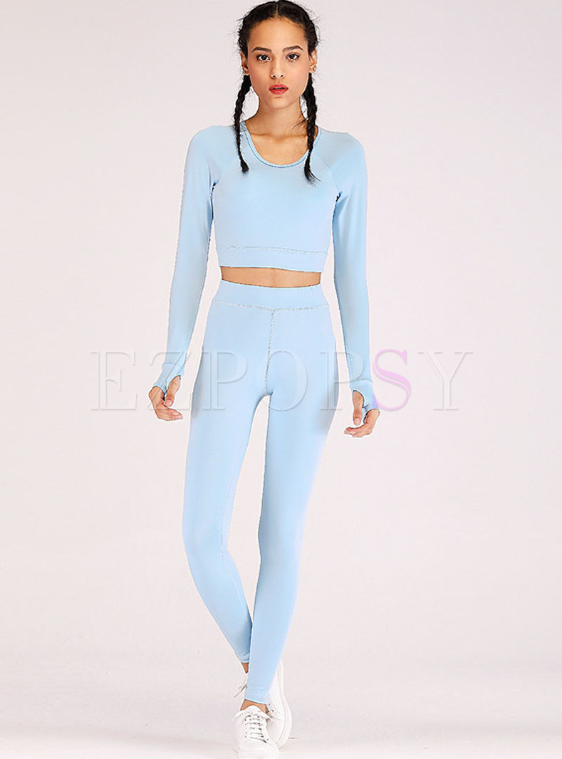 Long Sleeve Backless Breathable Tracksuit