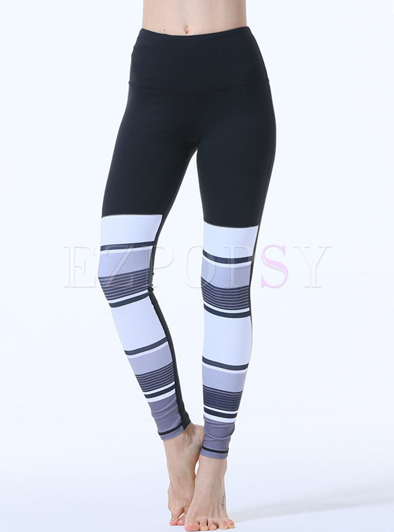Color Block High Waisted Quick-drying Yoga Pants