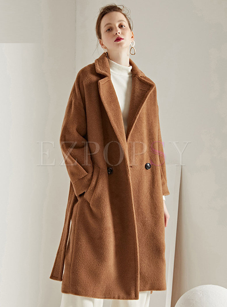 Cashmere Straight Knee-length Peacoat