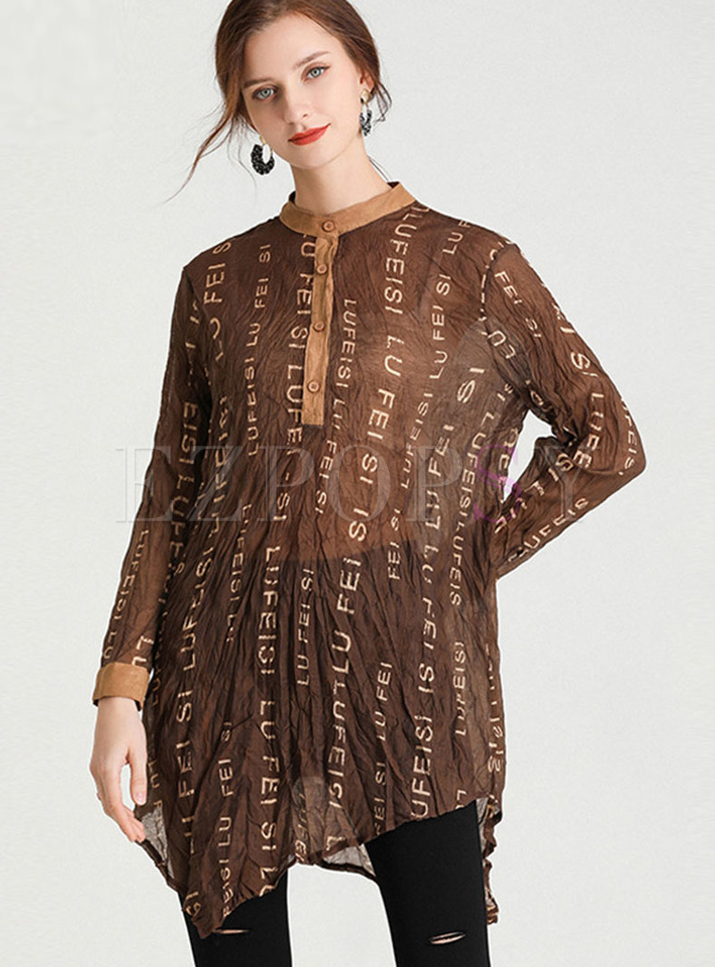 Plus Size Letter Print Pullover Tunic