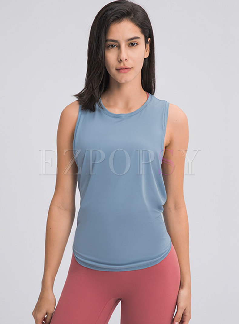 Mesh Patchwork Breathable Sleeveless Active Top