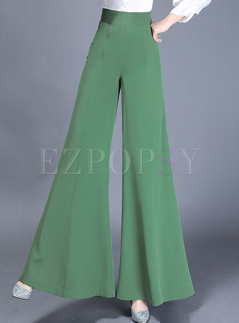 Brief High Waisted Wide Leg Flare Pants