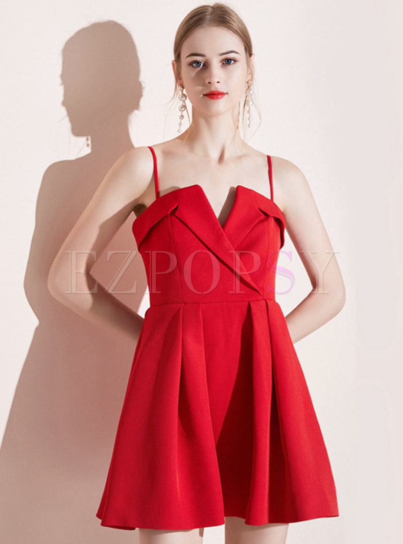 Sexy Red Mini Slip Dress