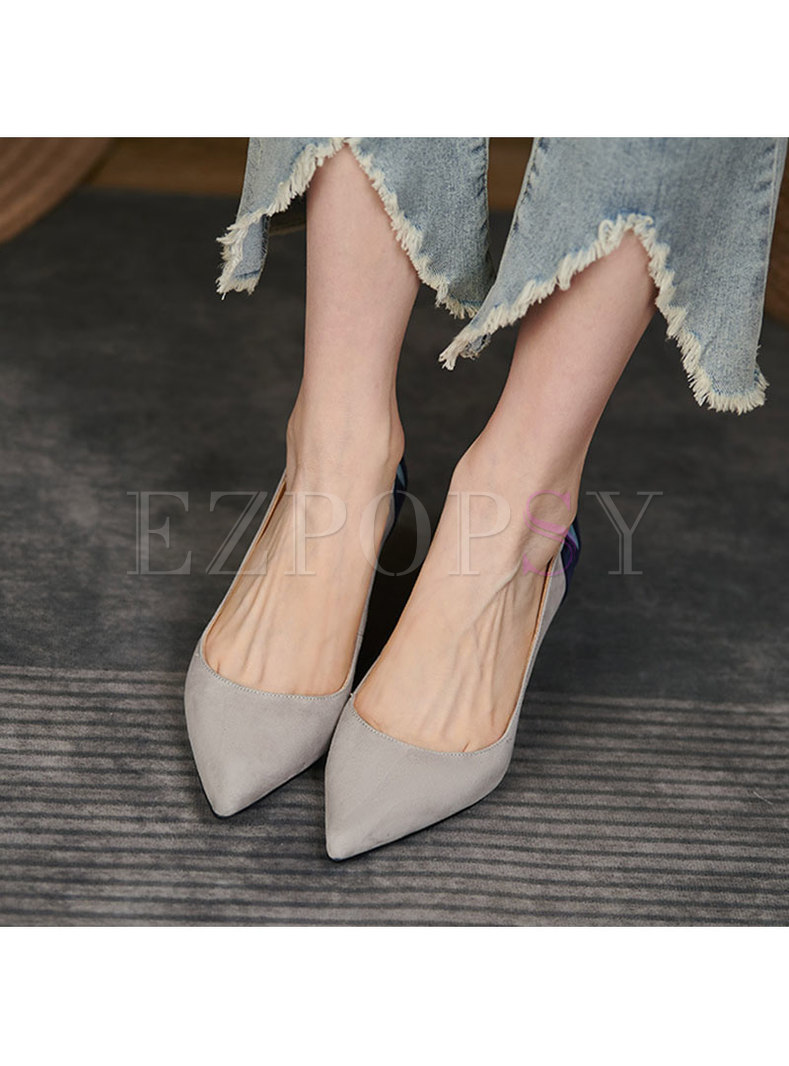 Pointed Toe Color-blocked Stiletto Heels