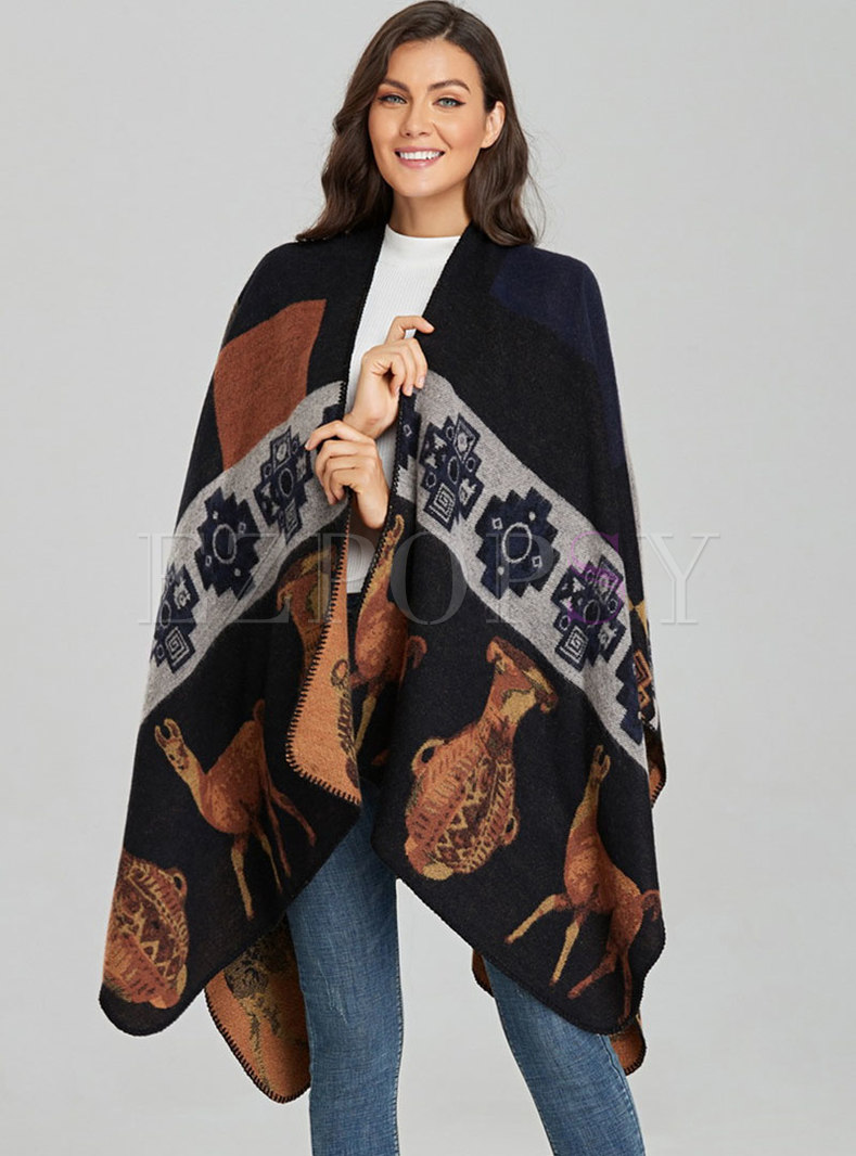 Animal Pattern Winter Faux Cashmere Scarf