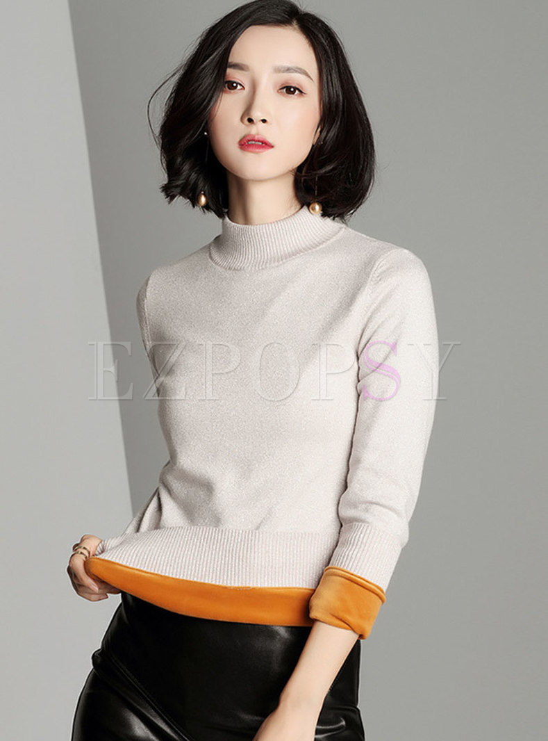 Turtleneck Long Sleeve Pullover Thicken Sweater