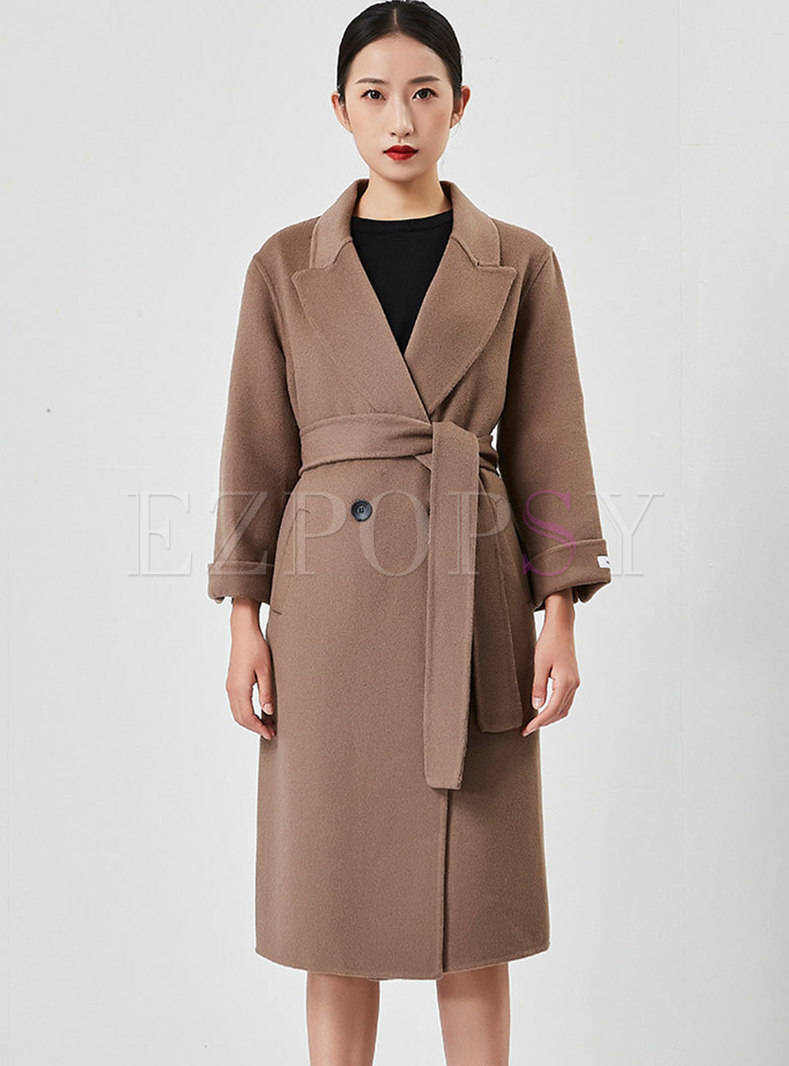 Double-breasted Straight Wool Peacoat