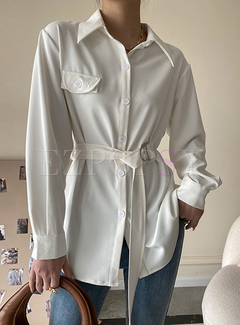 Brief Single-breasted Loose Blouse