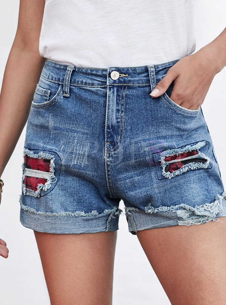 Women's Ripped Denim Summer Jean Shorts