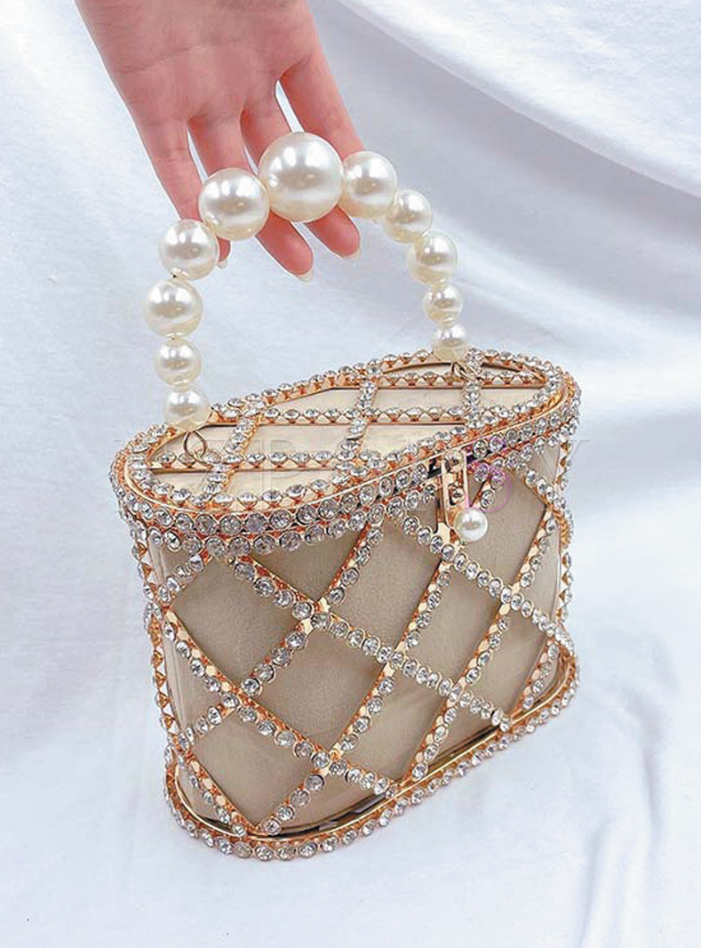 Women Pearl Diamonds Clutch Purses