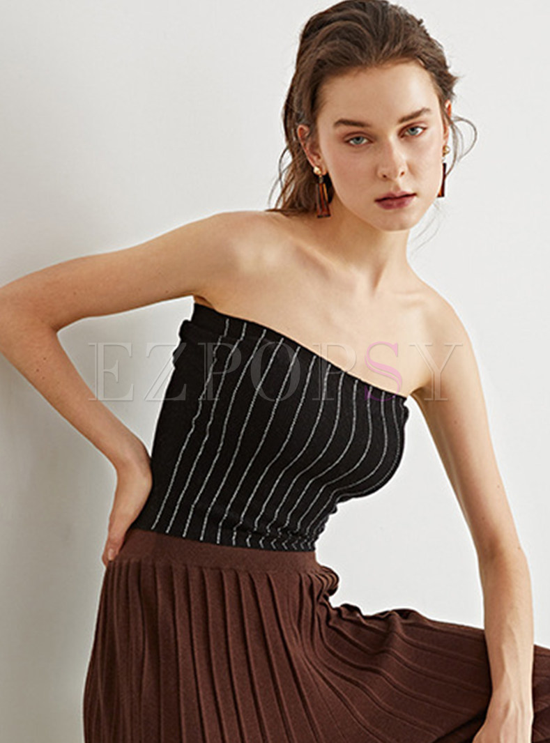 Women's Sexy Striped Bandeau Top