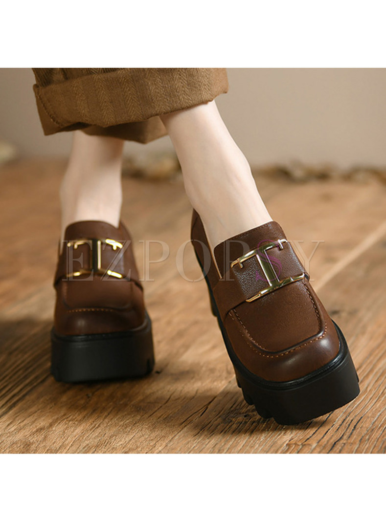 Platform Casual Loafer Shoes For Women