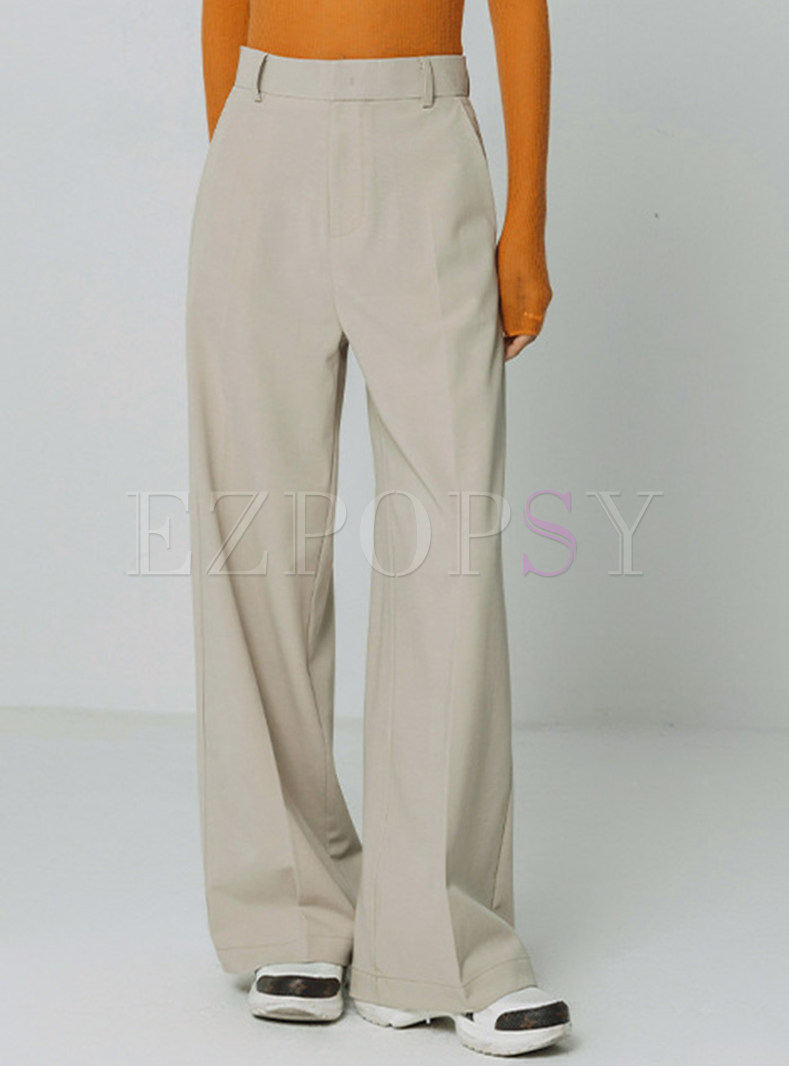 Elegant Solid Color Dress Pants For Women
