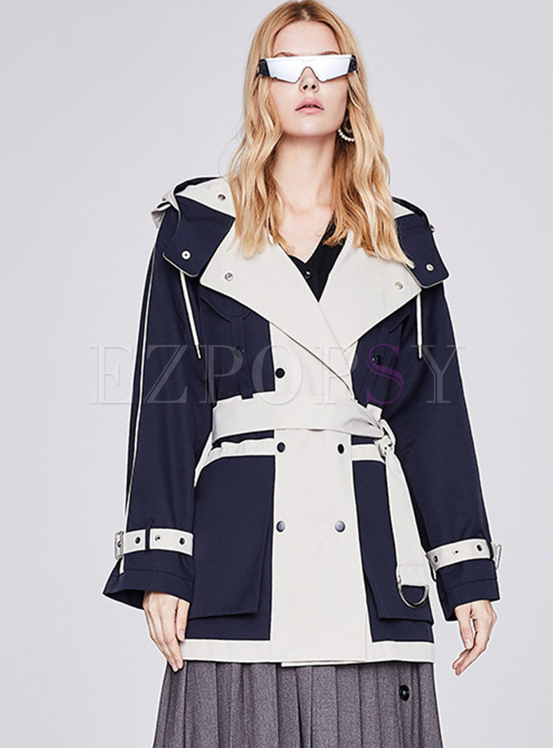 Women Casual Bouble Breasted Trench Coat