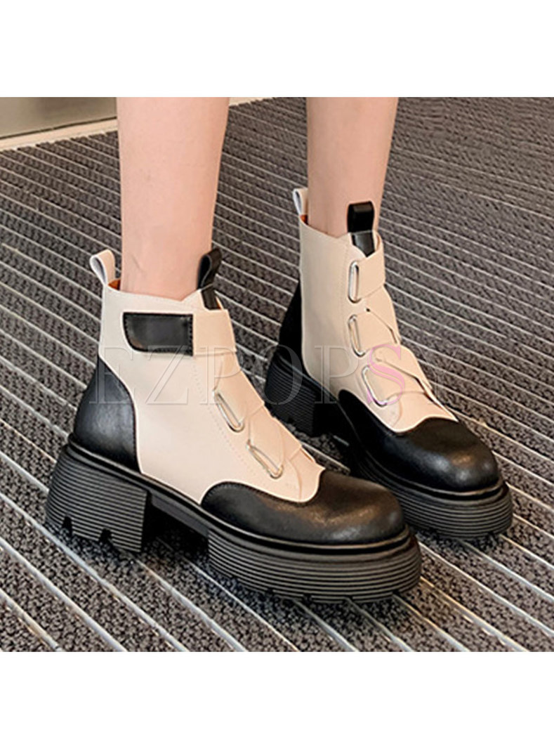 Women's Vintage PU Waterproof Boots