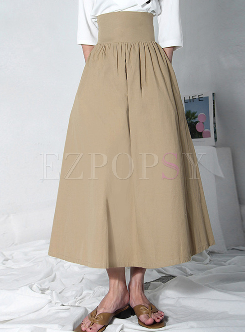 Gathered Waist Exclusive Long Skirts For Women