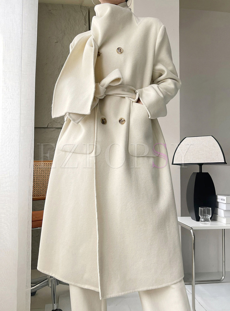 Premium-Fabric Double-Breasted Cashmere-Blend Womens Coats