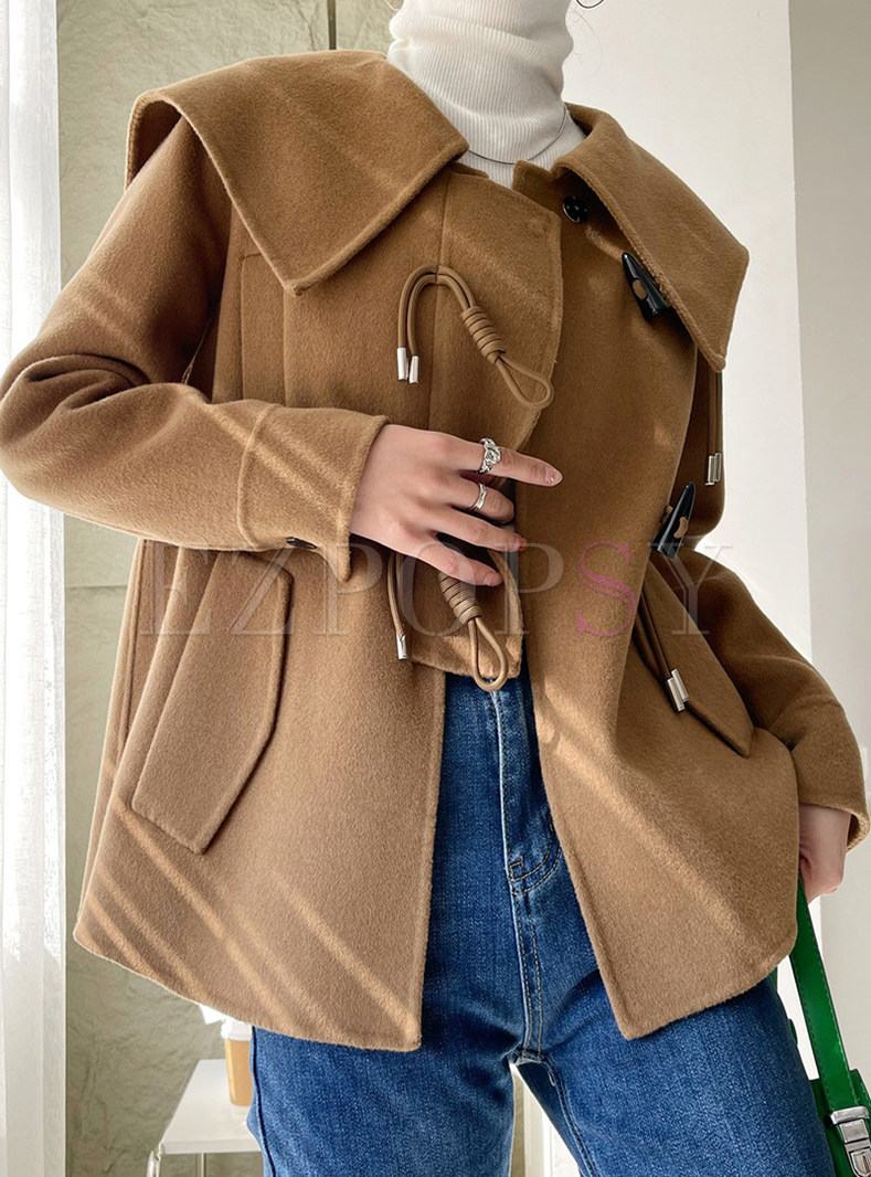 Solid Color Wool Women's Coats & Jackets