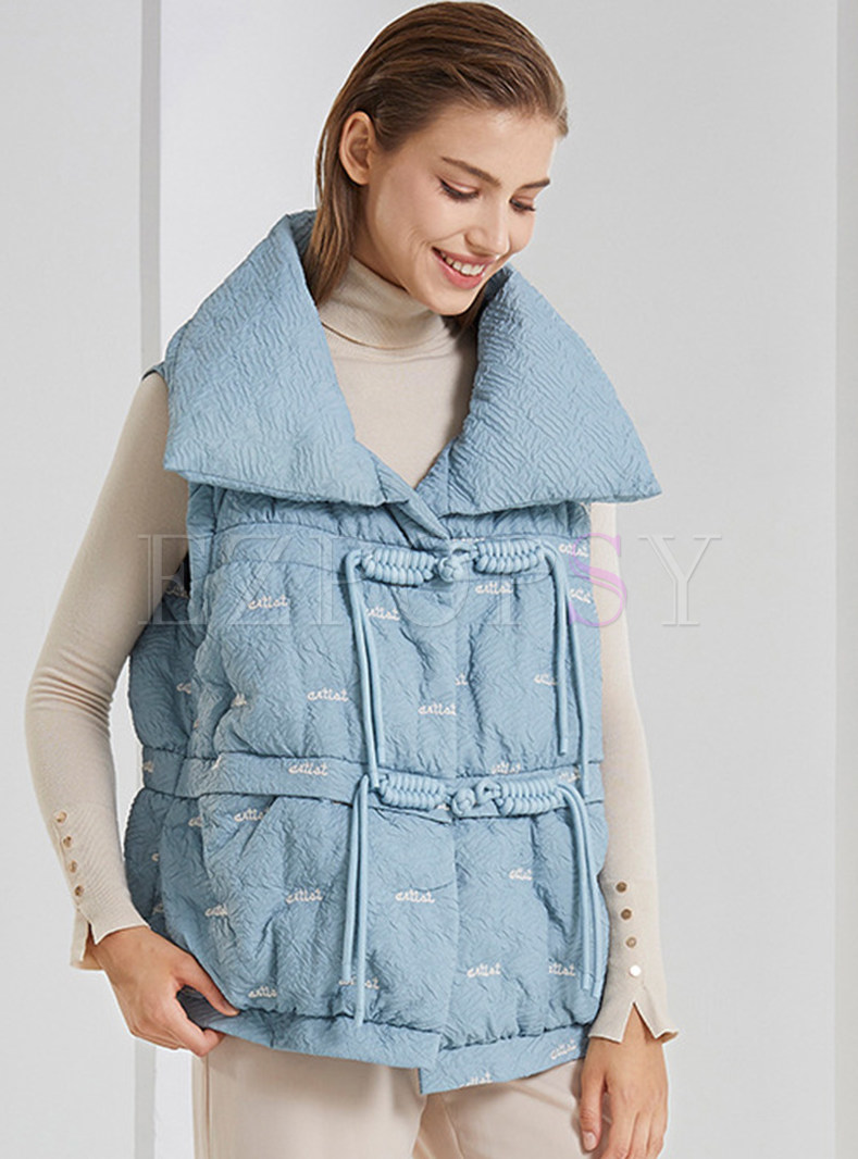 Comfort Lapel Fluffy Printed Vests For Women