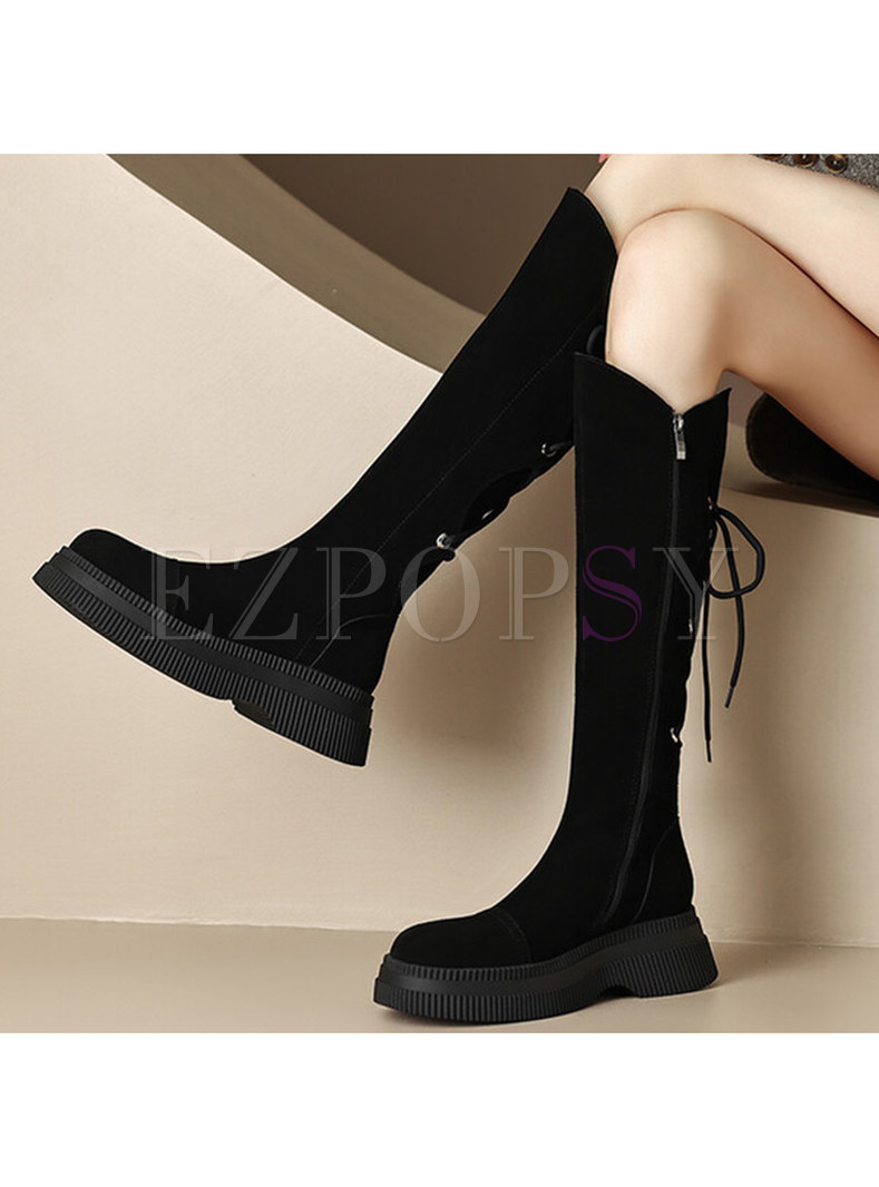 Women's Knee High Lace-up Boots