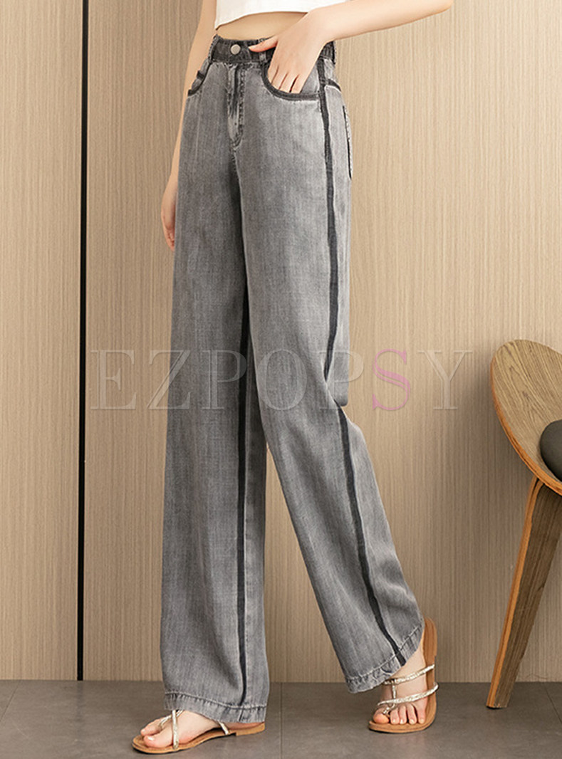 Pretty Thin High Waisted Baggy Jeans For Women