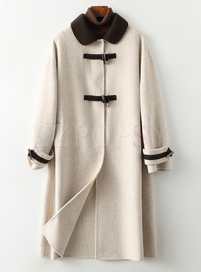 Women's Long Sleeve Long Wool Coat