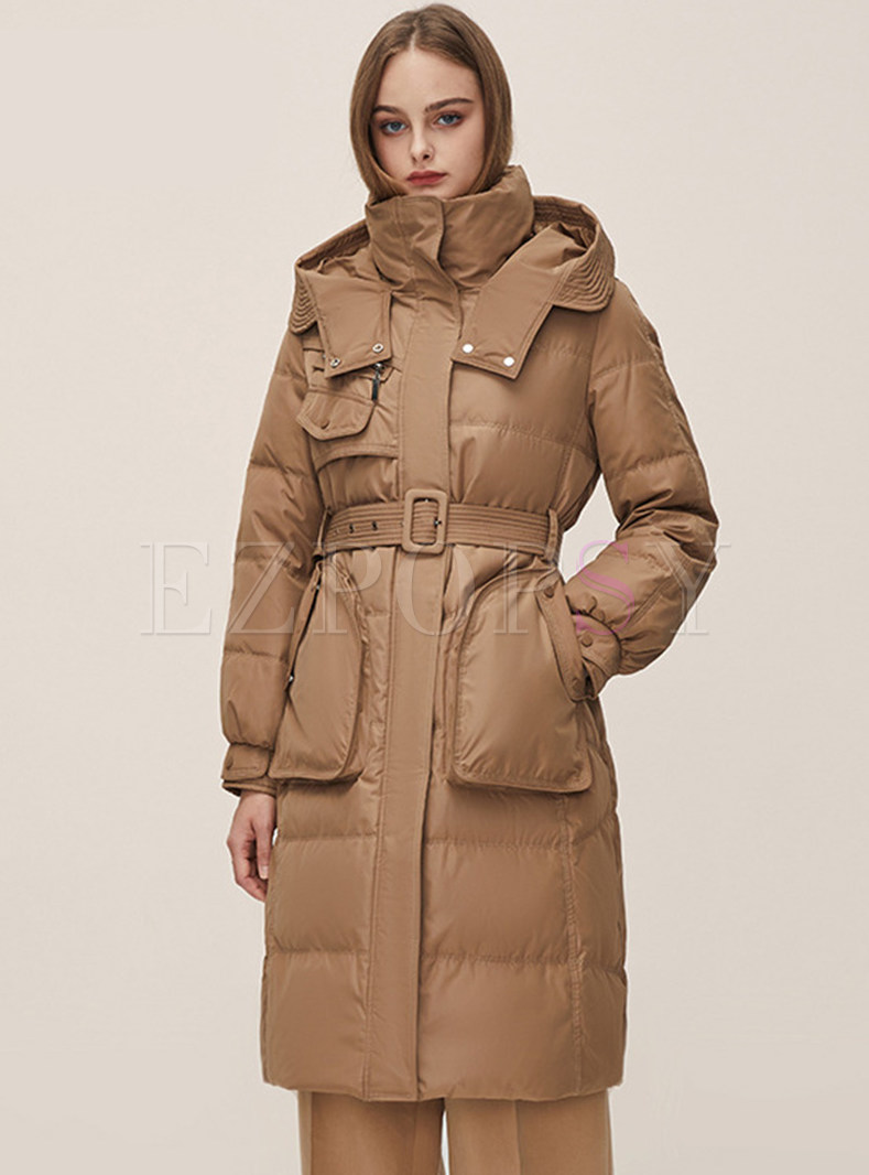 Women's Hooded Stylish Fitted Mid Insulated Puffer Coats