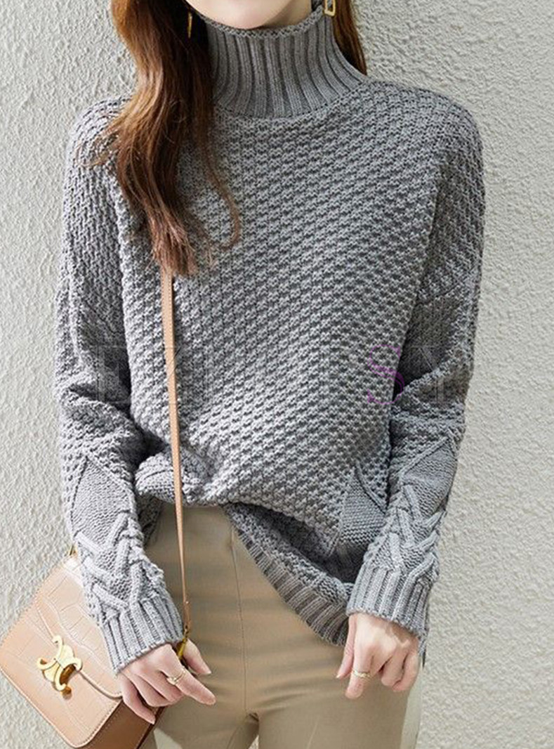 Comfortable High Neck Thickened Sweaters For Women