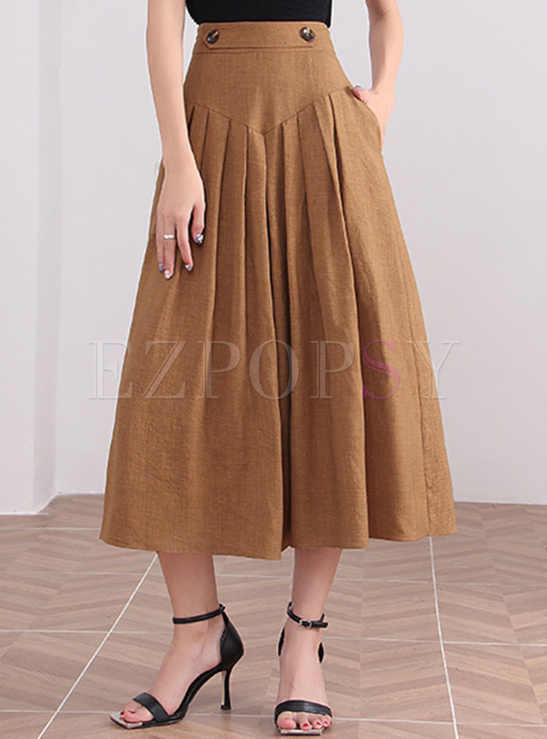 Exclusive Solid High Waisted Maxi Skirts For Women