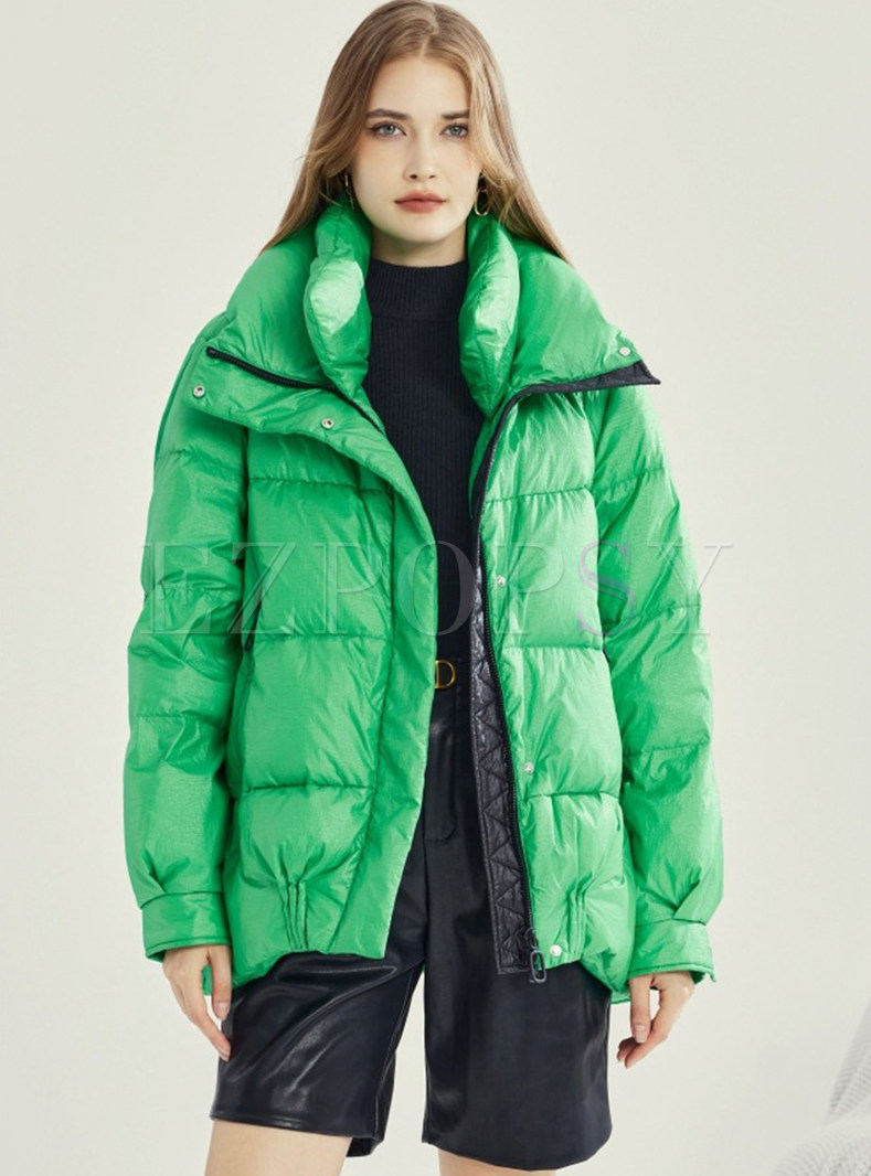 Hot Large Lapels Thickened Down Jackets For Women