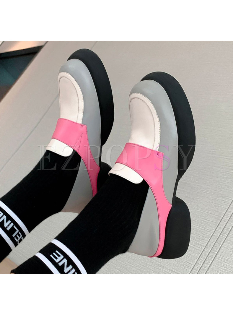 Women's Retro Round Toe Platform Shoes