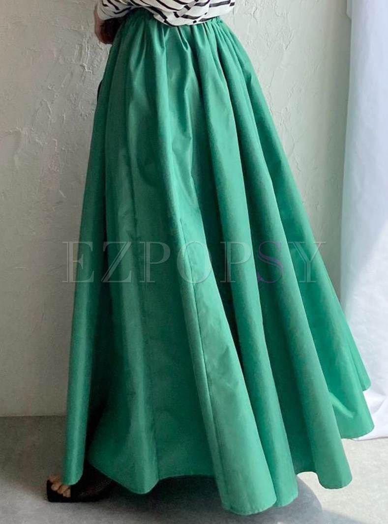 Vintage High Waisted Loose Flowy Swing Maxi Skirts For Women
