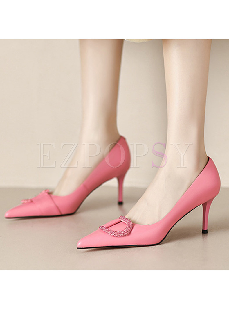 Exclusive Pointed Toe Low-Front High Heels For Women