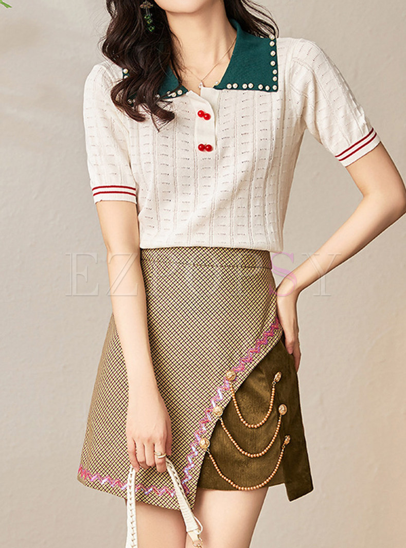 Short Sleeve Tee & Mini Skirt Suit