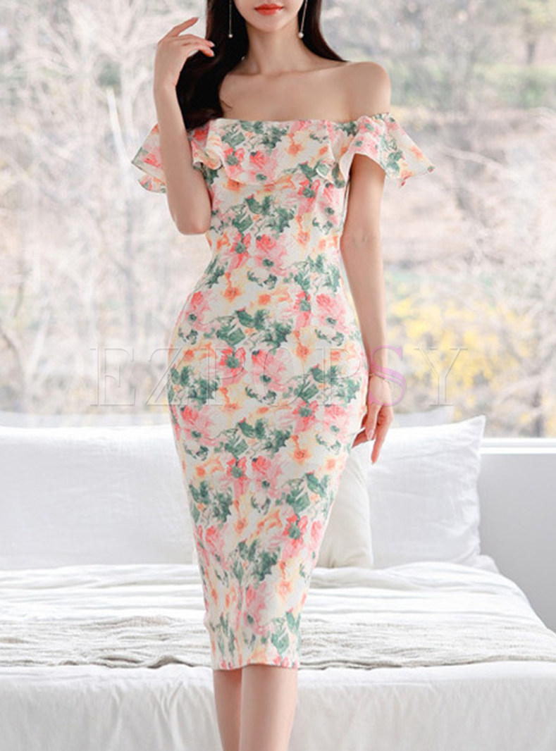 Amazing Allure Off-The-Shoulder Ruffled Floral Dress