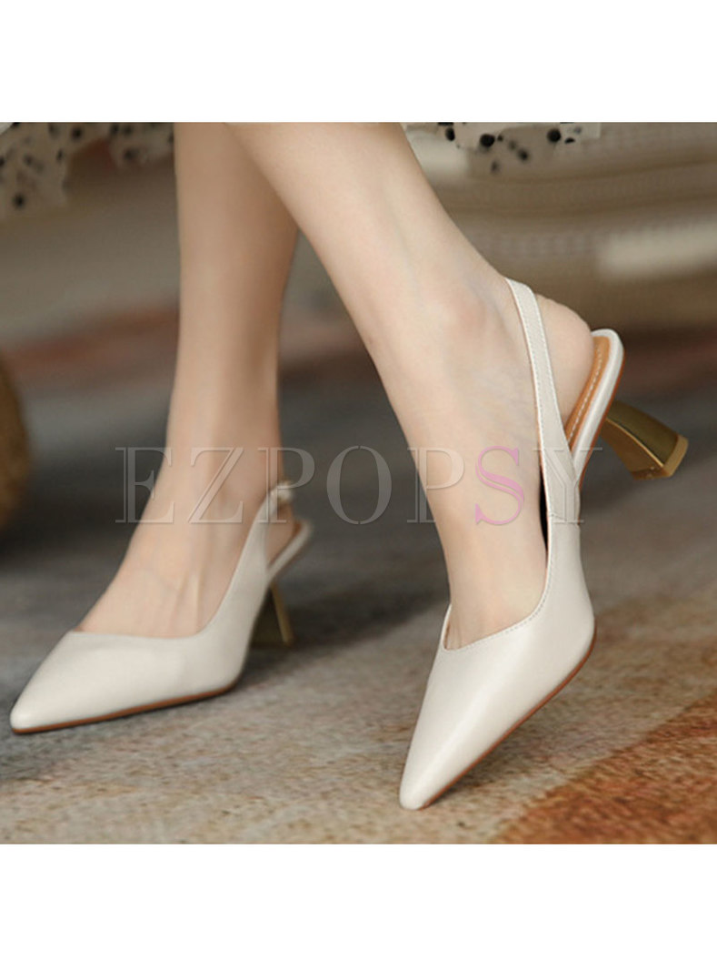 Pointed Toe Mid Heels Dress Shoes