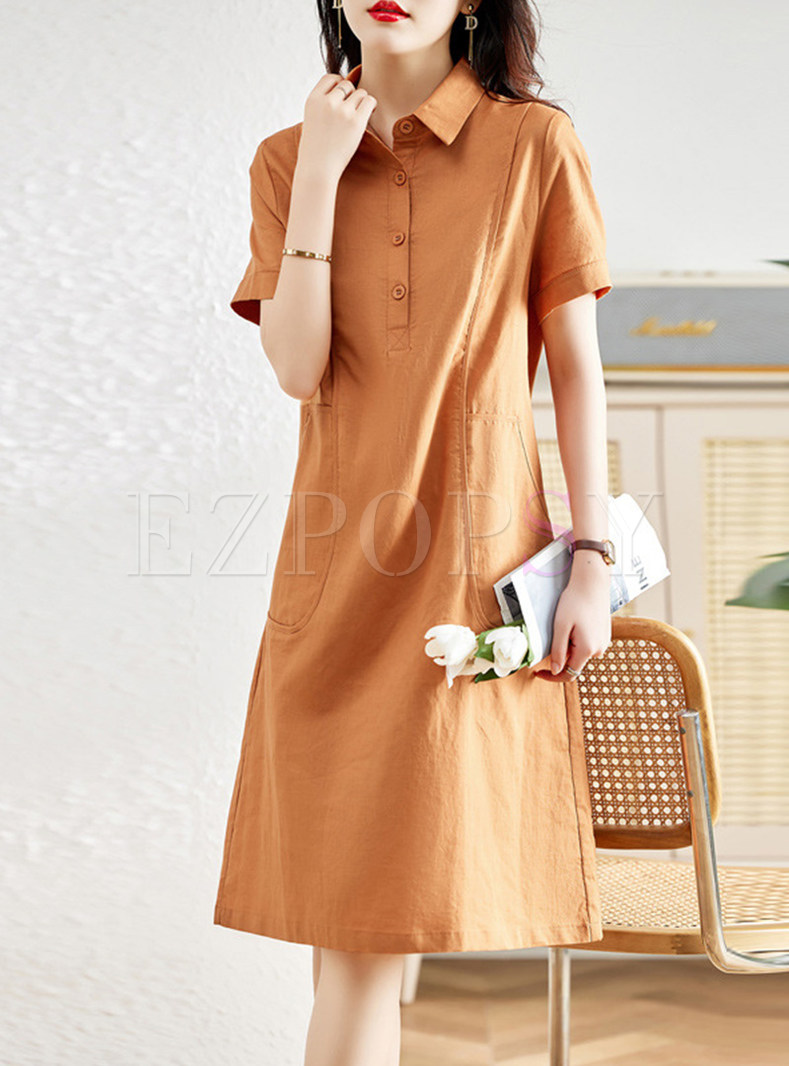 Daily Short Sleeve Cotton T-shirt Dress