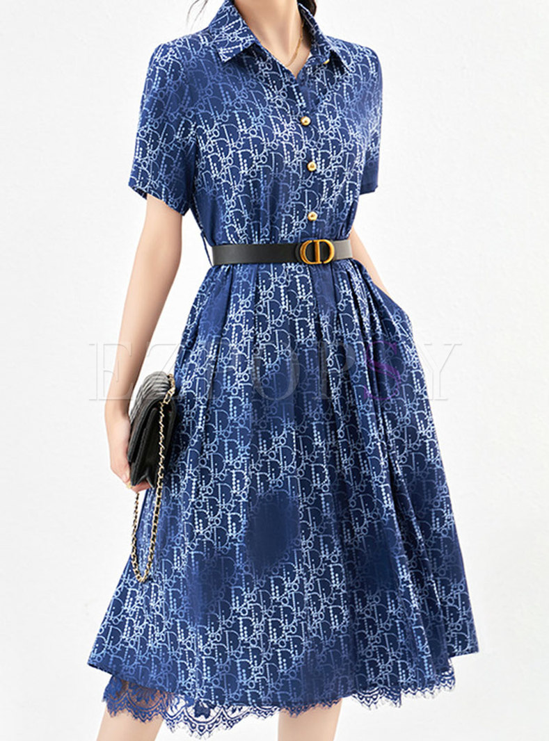 Swing Printed Lace-Trimmed Skater Dresses