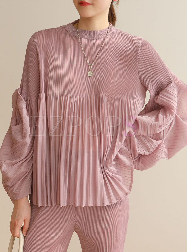 Loose Frilled Long Sleeve Women Tops